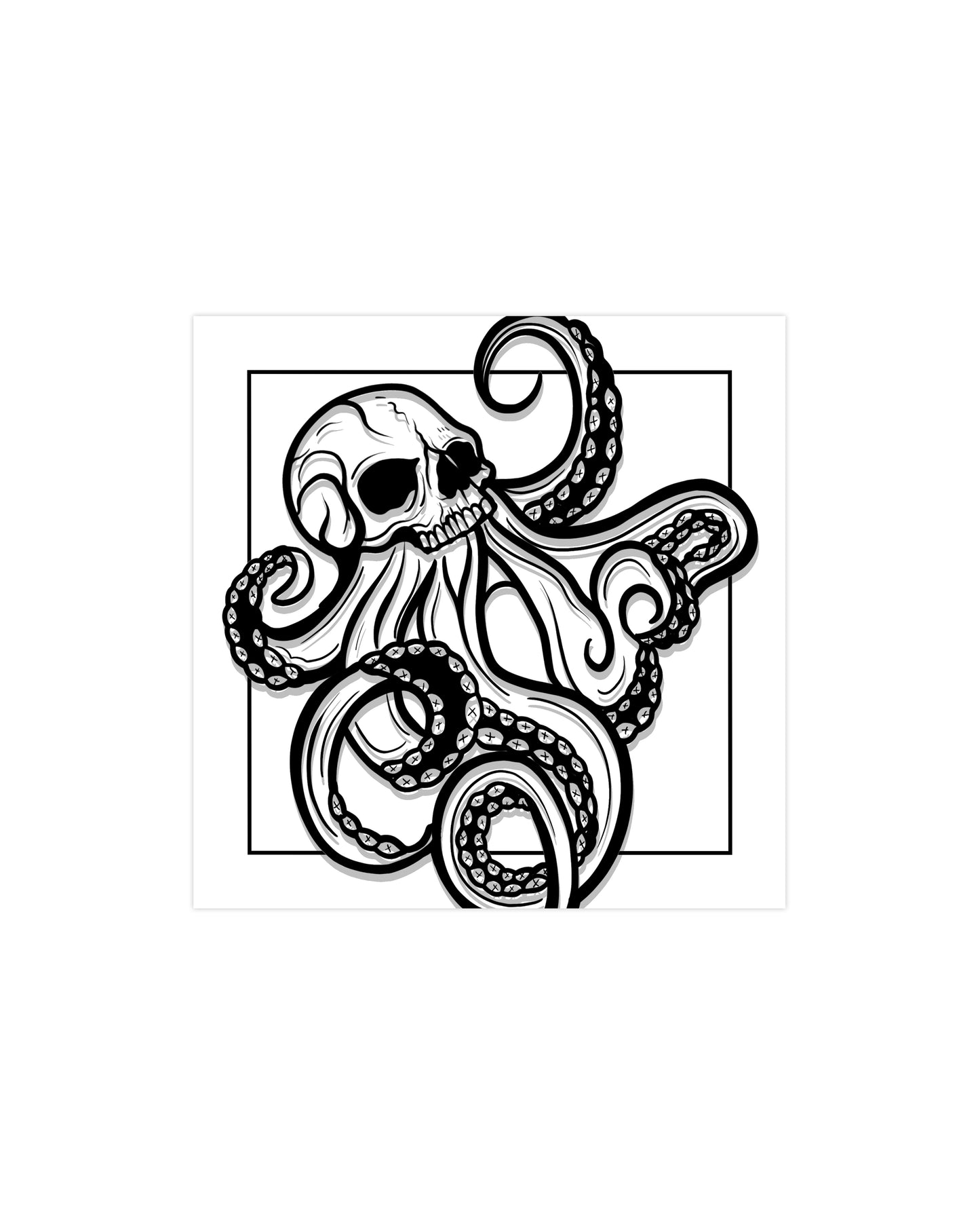 Skull Octopus Square Print