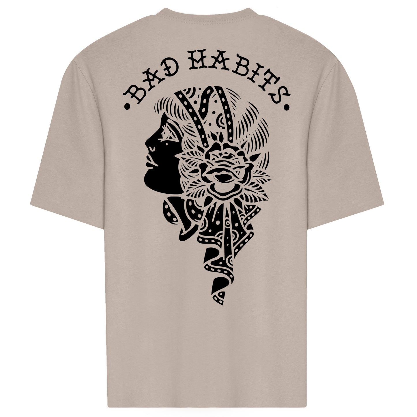 Bad Habits Oversized Tee - Natural Stone