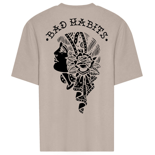 Bad Habits Oversized Tee - Natural Stone
