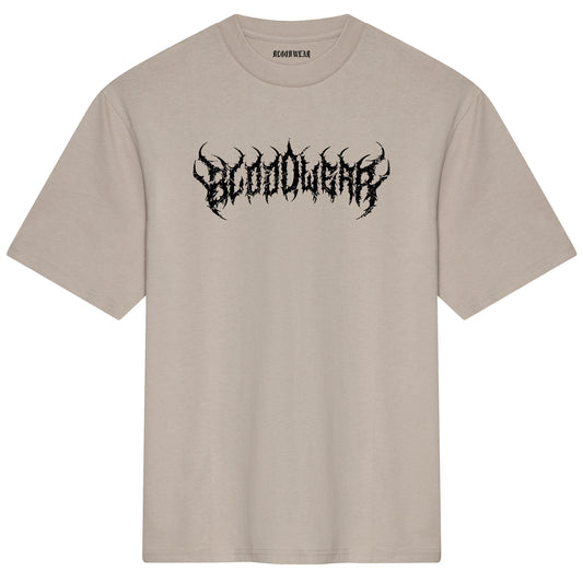 Distressed Heavy Metal Oversized Tee Natural Stone